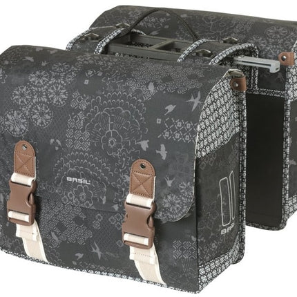 Dubbele Fietstas Basil Bohème MIK 35 liter - Zwart / Charcoal - afbeelding 2