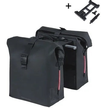 Dubbele fietstas Basil SoHo Nordlicht MIK 41 liter - zwart