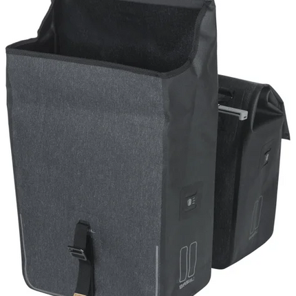 Dubbele fietstas Basil Urban Dry MIK 50 liter - charcoal - afbeelding 2
