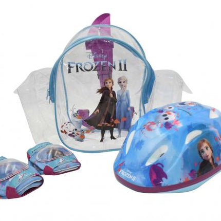 Protectieset met fietshelm Disney Frozen 51-55cm - lichtblauw/paars