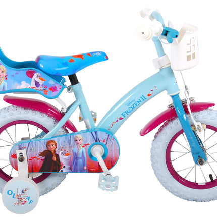 Kinderfiets 12 inch Disney Frozen 2 - lichtblauw/paars