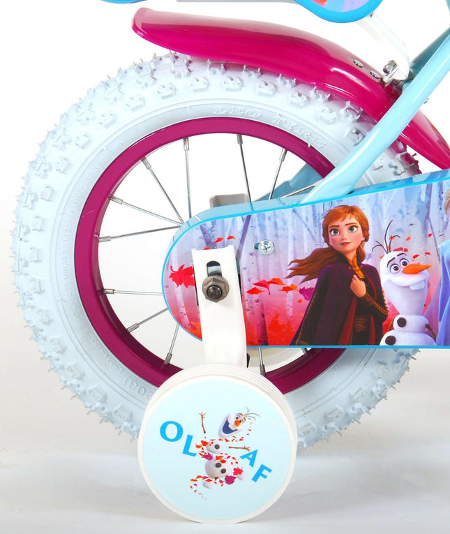 Kinderfiets 12 inch Disney Frozen 2 - lichtblauw/paars