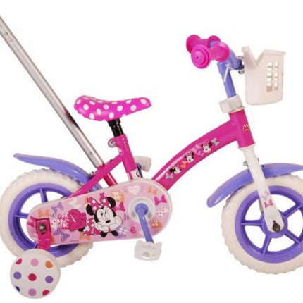 Kinderfiets 10 inch Disney Minnie Cutest Ever! - doortrapper - roze/wit/paars