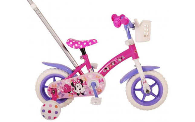 Kinderfiets 10 inch Disney Minnie Cutest Ever! - doortrapper - roze/wit/paars