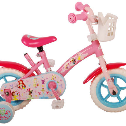 Kinderfiets 10" Disney Princess - doortrapper - roze