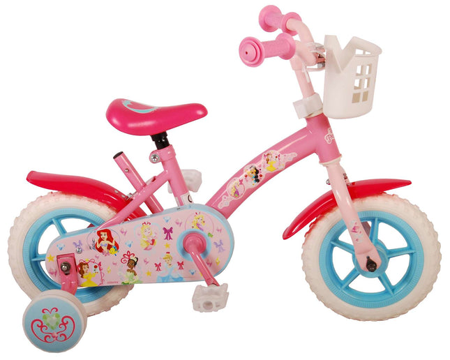 Kinderfiets 10" Disney Princess - doortrapper - roze
