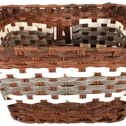 Gevlochten rieten fietsmand Volare L 36 x 27 x 21cm - donkerbruin