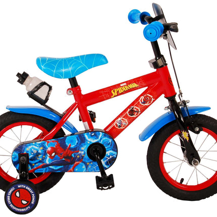 Kinderfiets 12" Spider-Man - rood/blauw