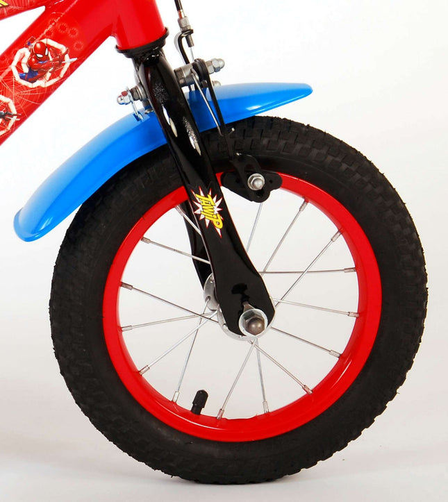 Kinderfiets 12" Spider-Man - rood/blauw