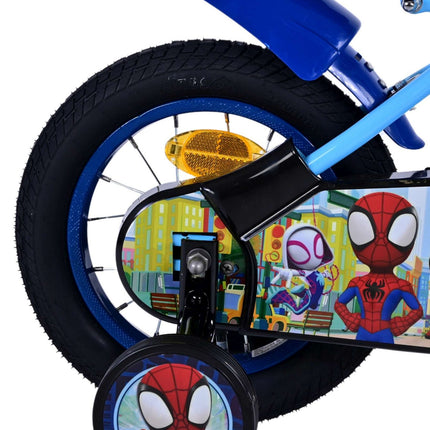 Kinderfiets 12" Volare Spidey - blauw / geel
