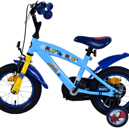 Kinderfiets 12" Volare Spidey - blauw / geel
