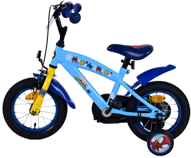 Kinderfiets 12" Volare Spidey - blauw / geel