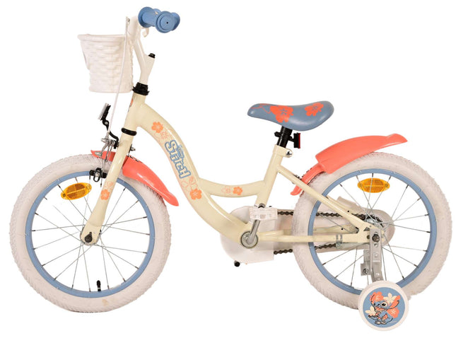 Kinderfiets 16" Volare Stitch - crème koraal blauw
