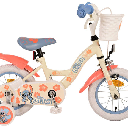 Kinderfiets 12" Volare Stitch - crème koraal blauw
