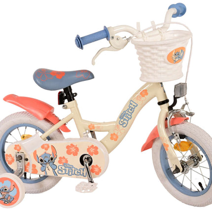 Kinderfiets 12" Volare Stitch - crème koraal blauw