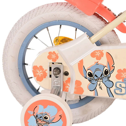 Kinderfiets 12" Volare Stitch - crème koraal blauw