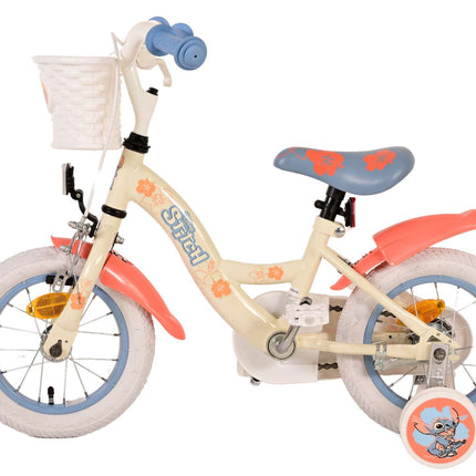 Kinderfiets 12" Volare Stitch - crème koraal blauw
