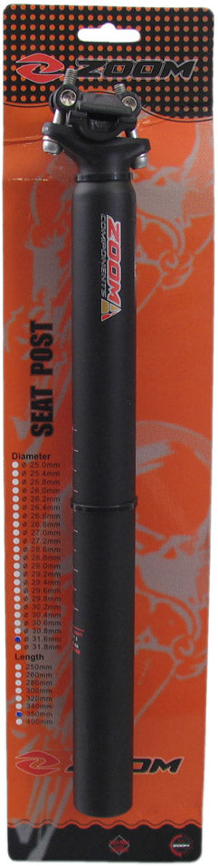 Zadelpen ATB Zoom ø27.2 mm / 350 mm aluminium - zwart