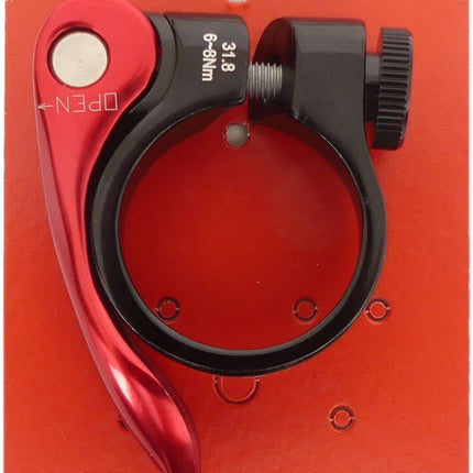 Zadelpenklem Ergotec SCQ-0100 ø31,8 mm aluminium met snelspanner - zwart/rood