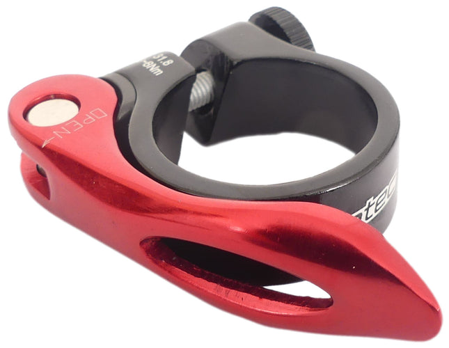 Zadelpenklem Ergotec SCQ-0100 ø34,9 mm aluminium met snelspanner - zwart/rood