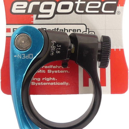 Zadelpenklem Ergotec SCQ-0100 ø31,8 mm met snelspanner - zwart/blauw