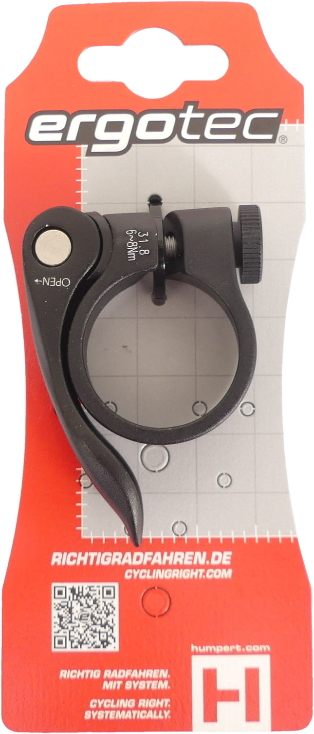Zadelpenklem Ergotec SCQ-0100 ø31,8 mm aluminium met snelspanner - zwart