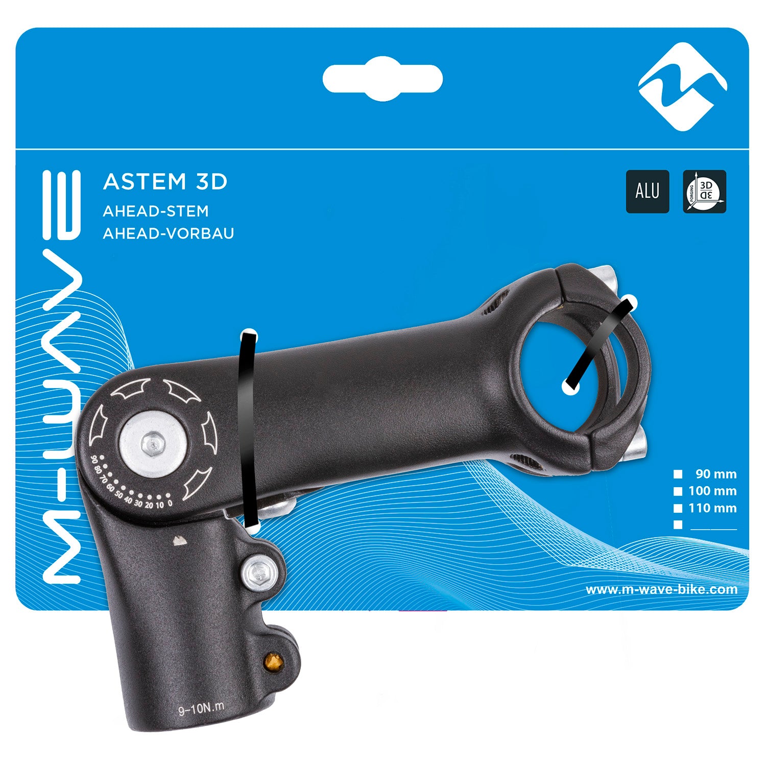Stuurpen verstelbaar M-Wave ST-C2.1 - 90mm ahead 1 1/8" ø31.8mm - zwart