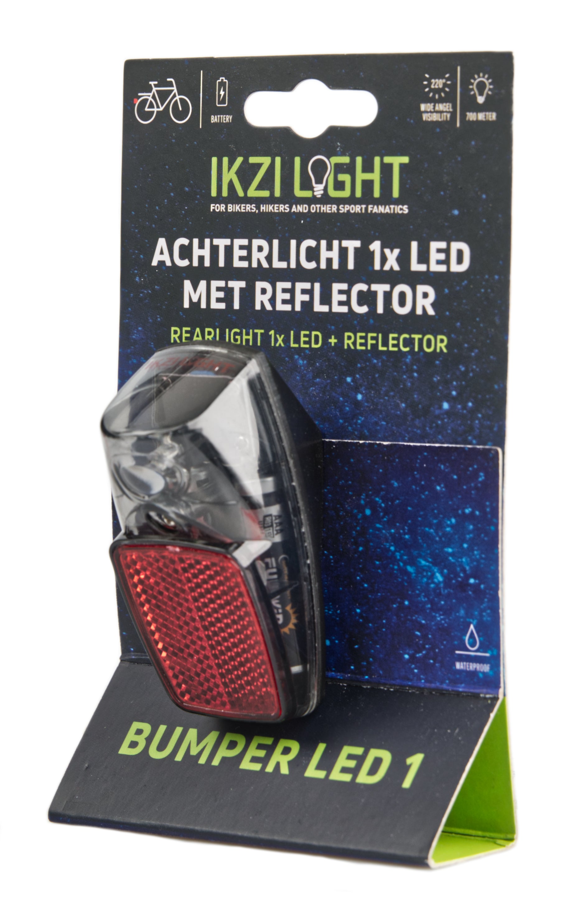 Achterlicht IKZI 1x LED voor bevestiging op spatbord