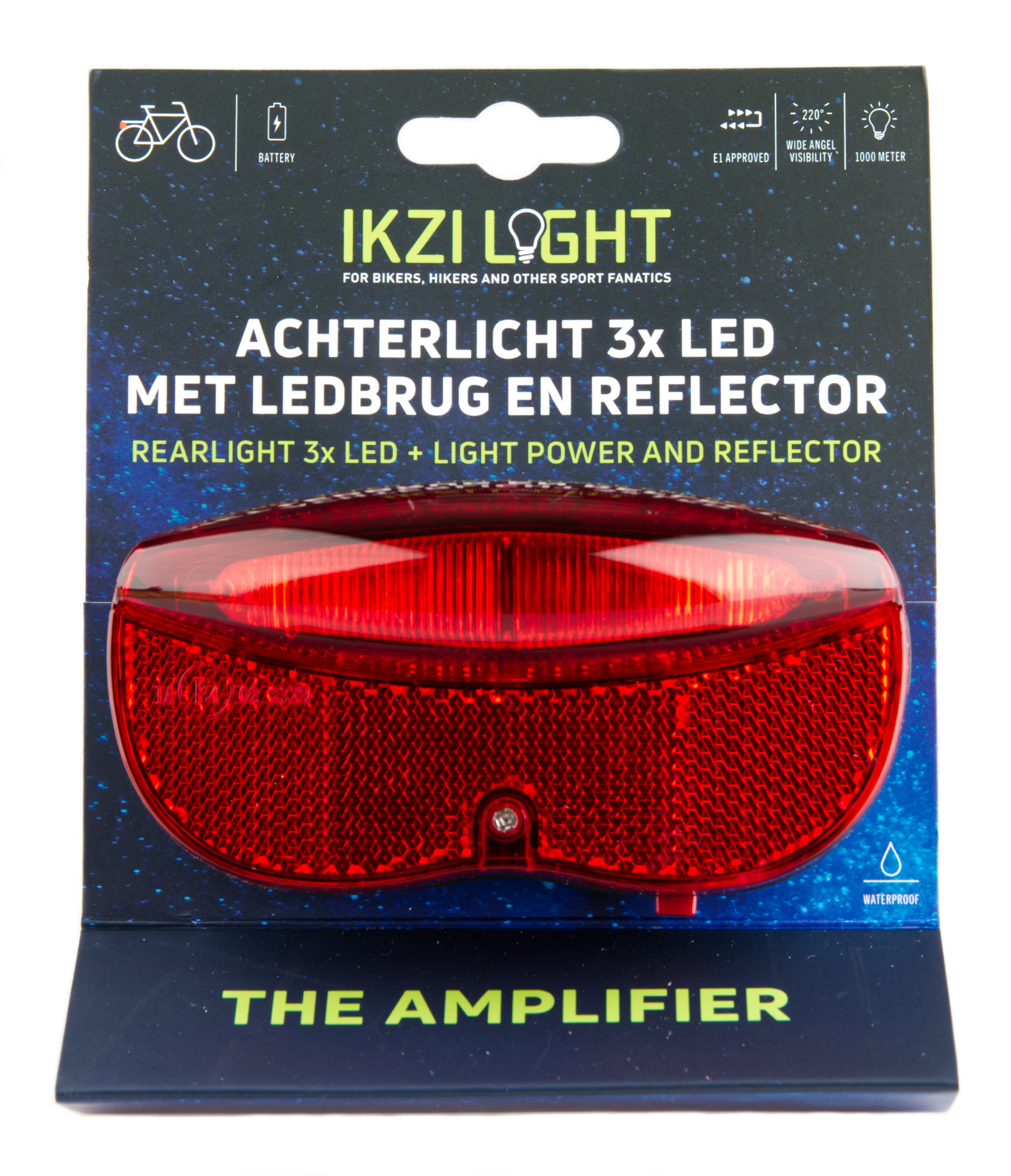 Dragerachterlicht IKZI 3x LED - 50mm boutafstand - rood