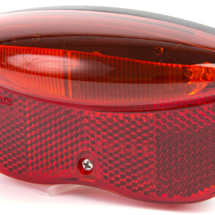 Feu arrière de porte-bagages IKZI 3x LED 80 mm entraxe avec réflecteur homologué E4 - rouge