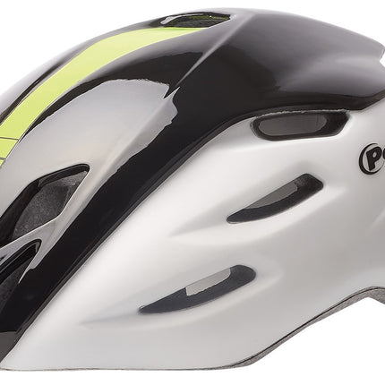 Fietshelm Polisport Aero-R Medium 55-58 cm - mat wit / zwart / fluor geel