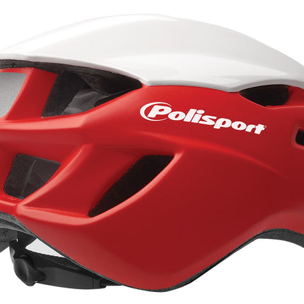 Fietshelm Polisport Aero-R Medium 55-58 cm - mat rood / wit glanzend / zwart