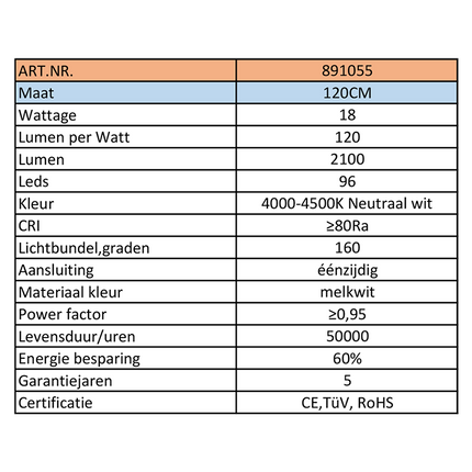 LED TL-buis – 120 cm – FK891055 – productafbeelding 2