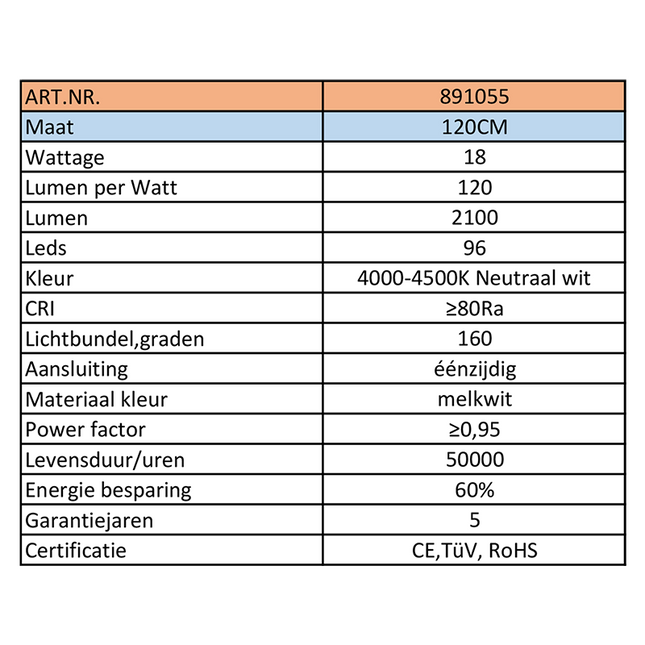 LED TL-buis – 120 cm – FK891055 – productafbeelding 2