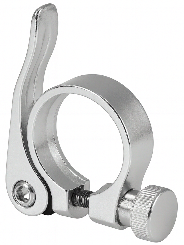 Zadelpenklem ø34,9 mm Edge aluminium met snelspanner - zilver
