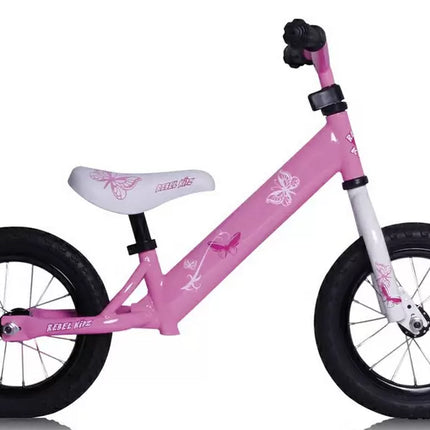 Loopfiets 12,5" Rebel Kidz Steel Air - pink butterfly