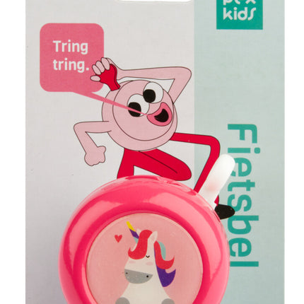 Fietsbel PexKids Unicorn - roze/wit