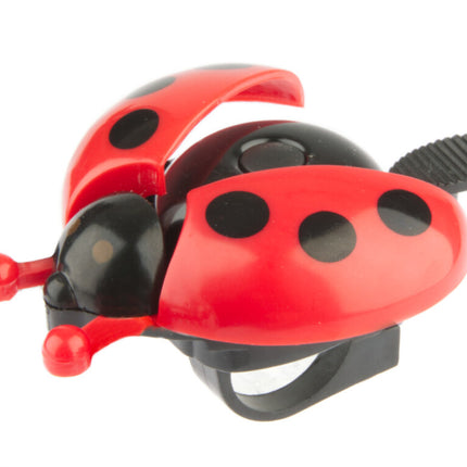Kinderbel PexKids Lieveheersbeestje met openstaande vleugels - rood/zwart