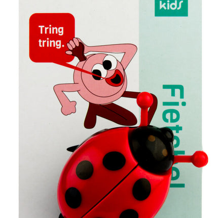 Kinderbel PexKids Lieveheersbeestje met openstaande vleugels - rood/zwart