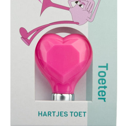 Fietstoeter recht PexKids Hartjes - wit met roze bol