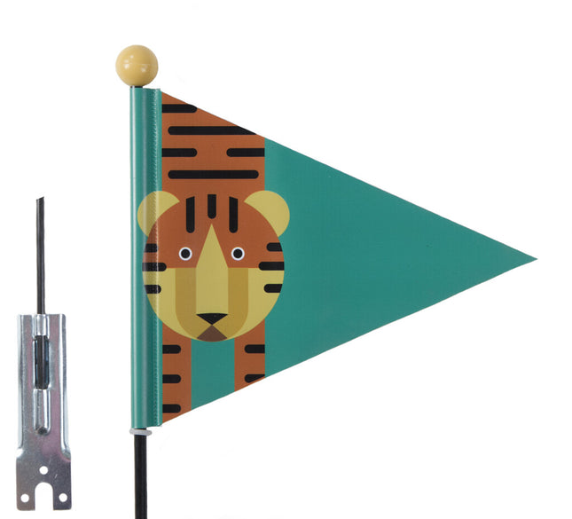 Veiligheidsvlag PexKids Tiger - groen met tijgerprint