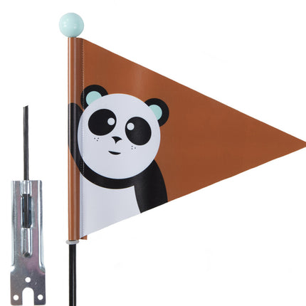 Veiligheidsvlag PexKids Panda - bruin met panda print
