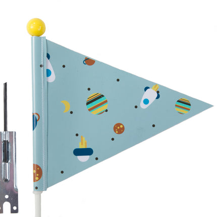 Drapeau de sécurité PexKids Rocket - bleu avec motif de fusée