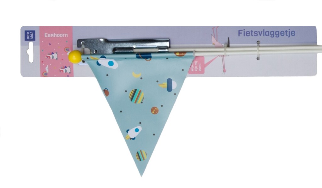 Veiligheidsvlag PexKids Rocket - blauw met raket print