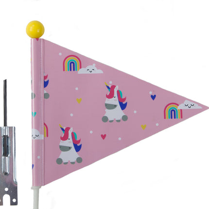 Veiligheidsvlag Pexkids Unicorn - roze met unicorn print