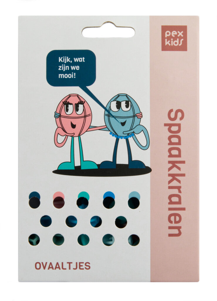 Spaakkralen PexKids "bolletjes" - assorti van 6 kleuren (30 stuks op kaart)