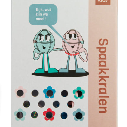 Spaakkralen PexKids "bloemetjes" - assorti van 4 kleuren (12 stuks op kaart) - afbeelding 2