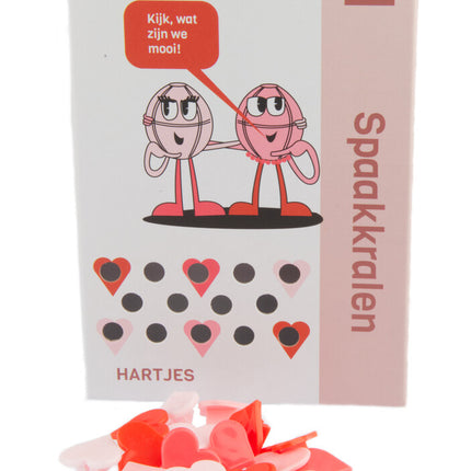 Spaakkralen PexKids "hartjes" assorti van 4 kleuren (20 stuks op kaart)