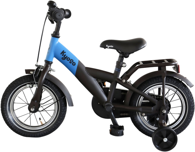 Kinderfiets Kyoso X-Rider 12 inch met remnaaf - zwart/blauw - afbeelding 2