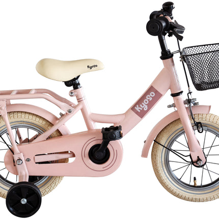 Kinderfiets Kyoso Sparkle 12 inch met remnaaf - mat roze